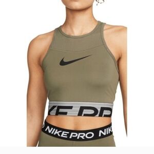 Nike Women's High-Neck Cropped Medium Olive Size Large